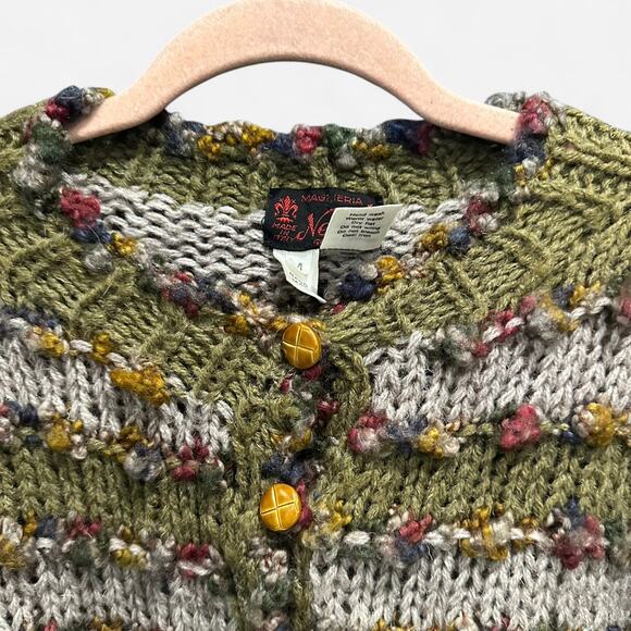 Magijeria Nemi Handknit Italian Wool Chunky Knit Oversized Cardigan Boho Chic - Picture 5 of 7